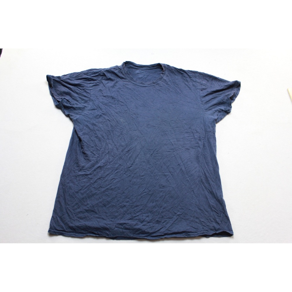 Gildan T-Shirt Mens Extra Large Navy Blue Good Solid Cotton Short Sleeve Tee
